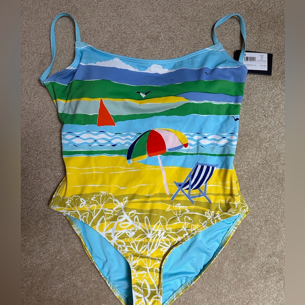 kate spade Blue and Yellow Woman’s One Piece Swimsuit & Cover-up